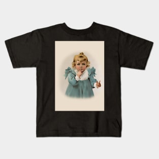 Little blonde girl asks for silence Kids T-Shirt